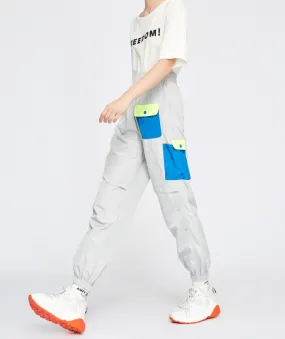 BOOPDO EXCLUSIVE WOLF GREY CARGO TROUSERS WITH MULTICOLOR POCKET DESIGN 8831902031