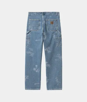 CARHARTT WIP WOMENS MEITLAND STAMP PANT I033742 BLUE BLEACHED