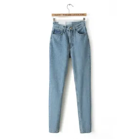 Denim Straight Leg Jeans Bottoms