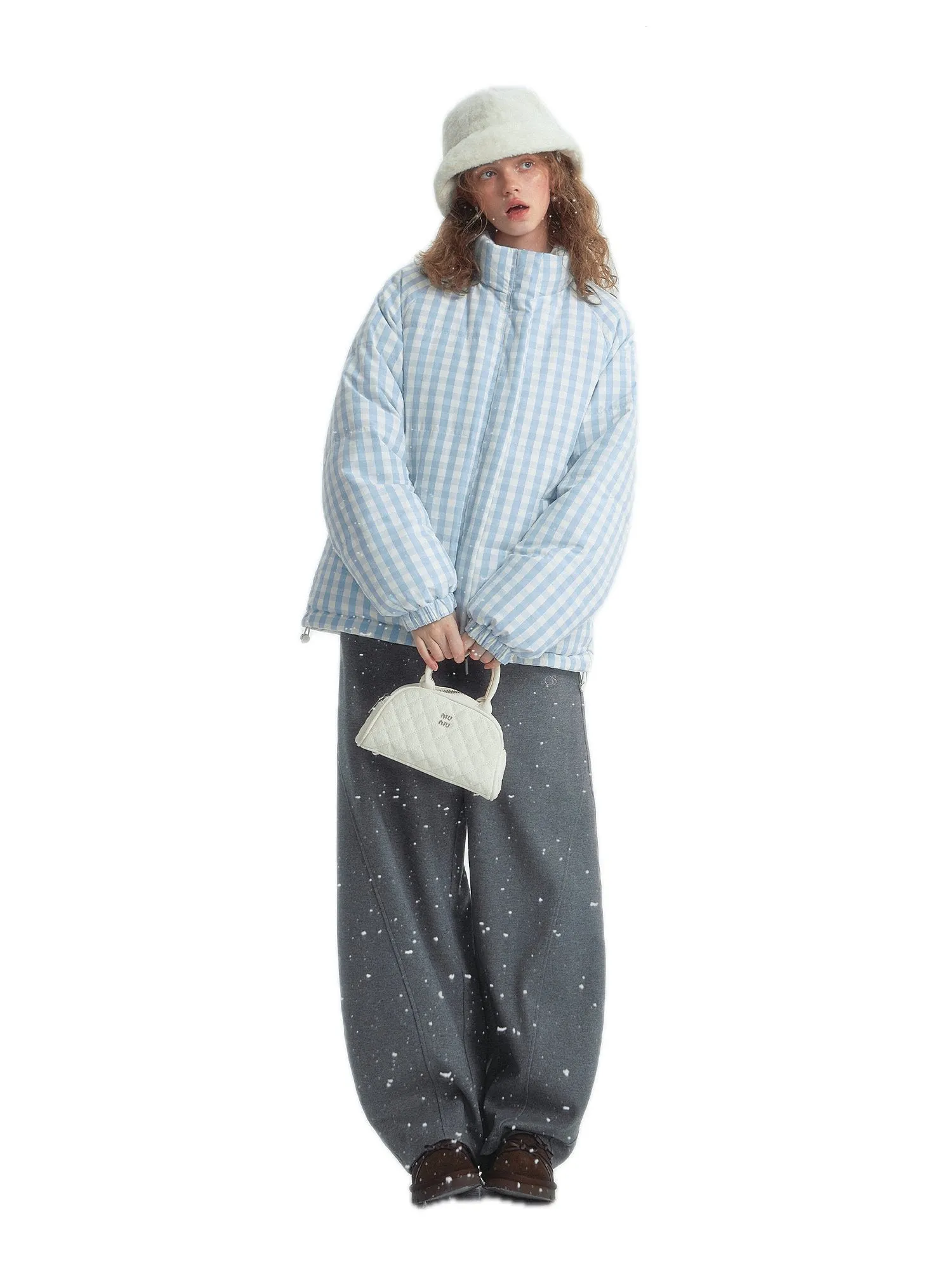 Reversible Shoulder-block Color-block Down Jacket